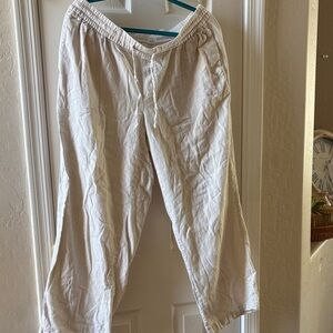 Old Navy Cream Wide Leg Pants linen material
